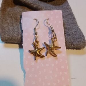 Hand Crafted Gold Starfish Earrings
